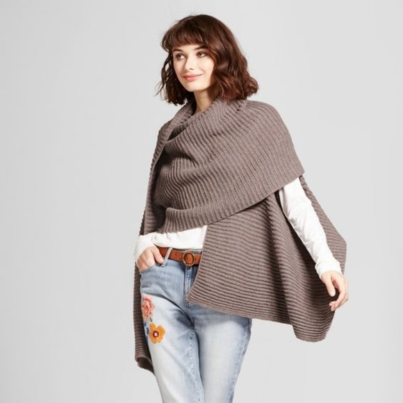 Mossimo Supply Co. Sweaters - NEW Taupe Draped Asymmetrical Sweater Vest [H4]
